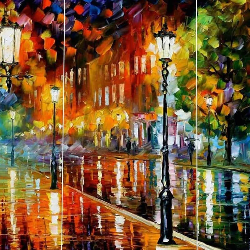 Street Of Illusion - Set Of 3 by Leonid Afremov